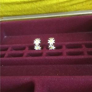 Petite daisy hoop clip on earrings